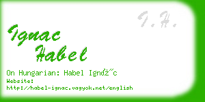 ignac habel business card